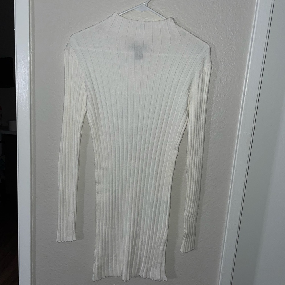 Mini white sweater dress